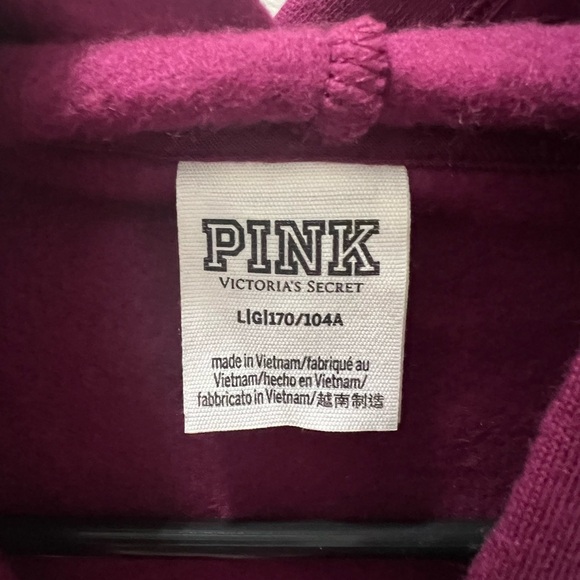 PINK Victoria's Secret Pinkish/Purple Cropped Hoodie Sweater - Picture 2 of 5